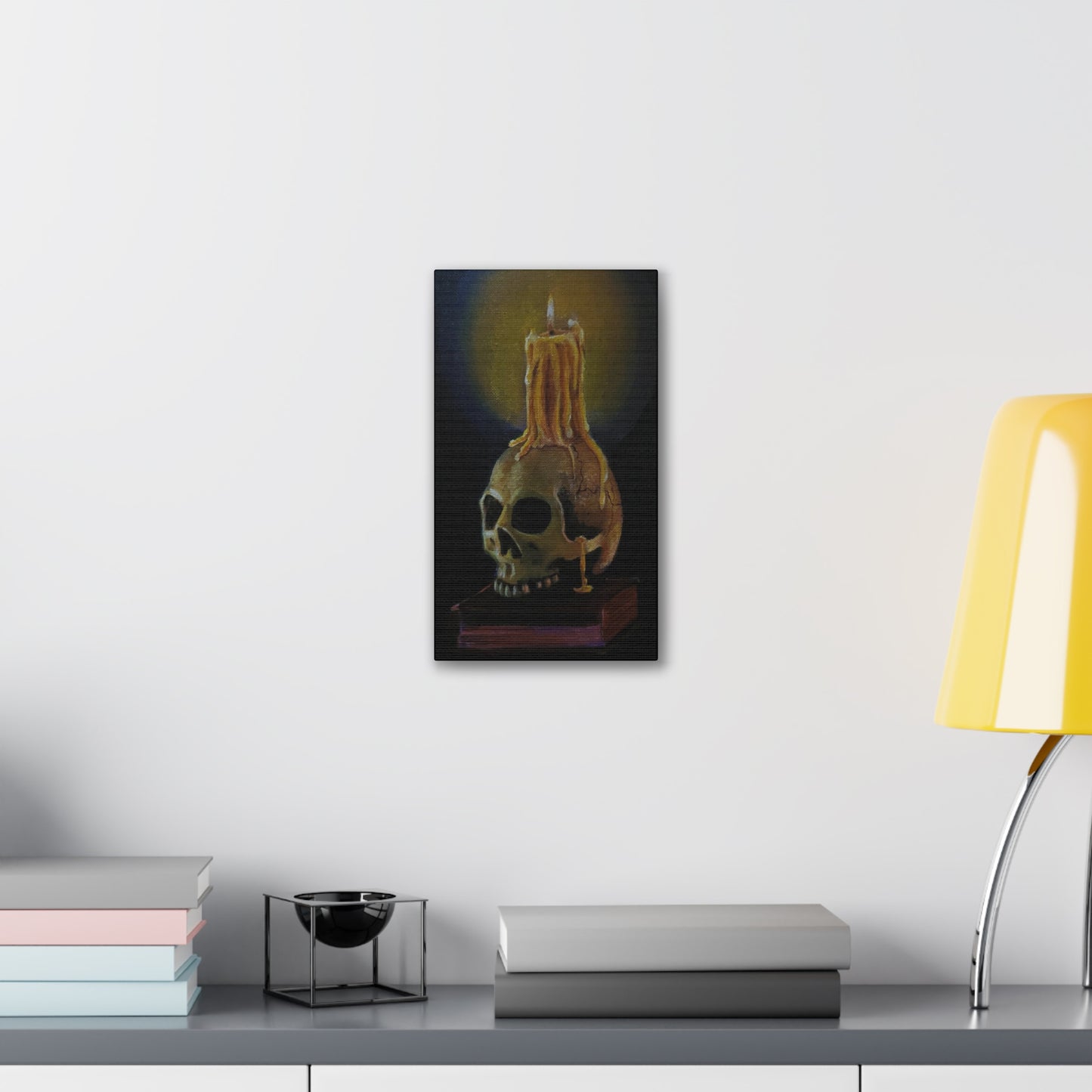 Skull and Candle, Canvas Stretched