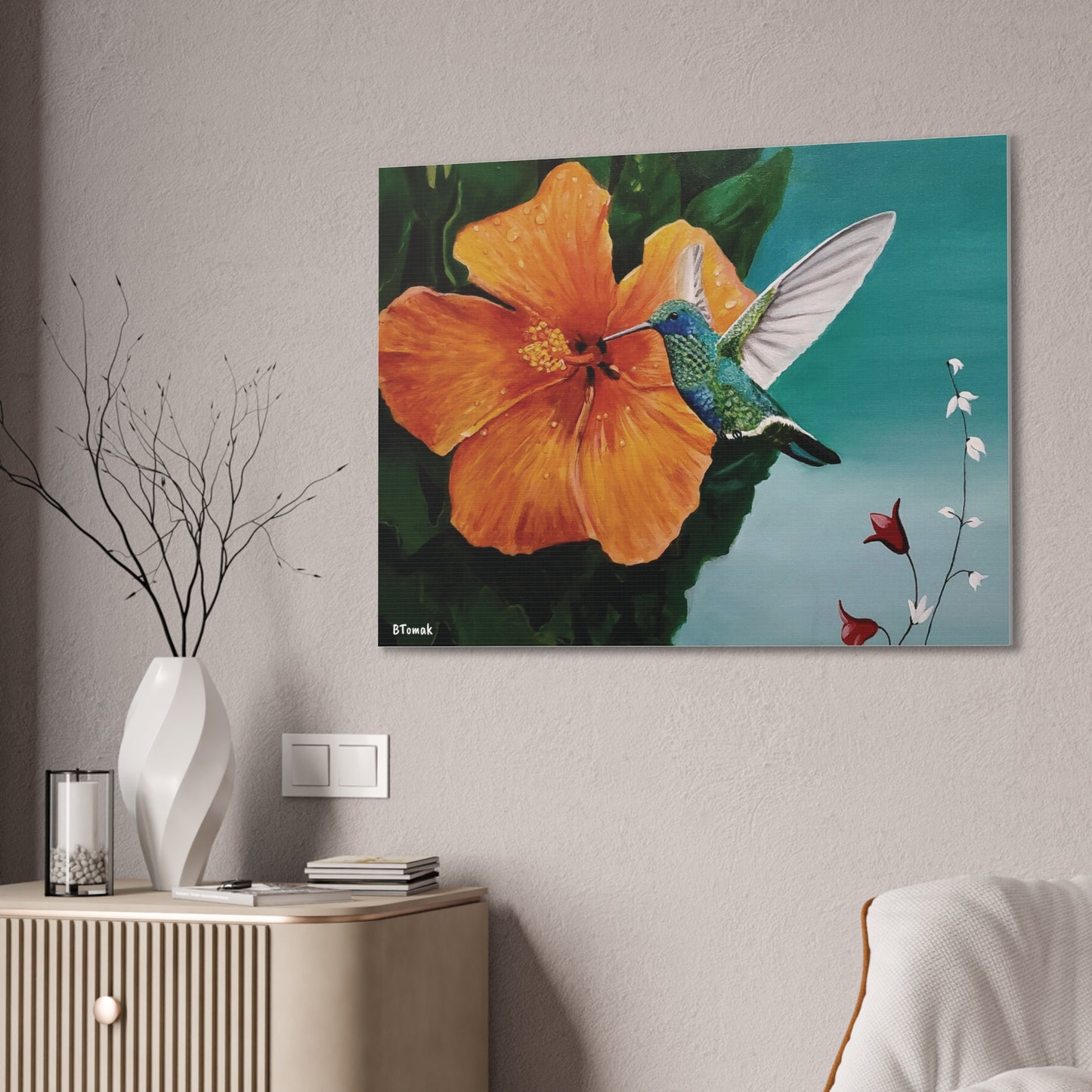 Humming Bird Canvas Stretched