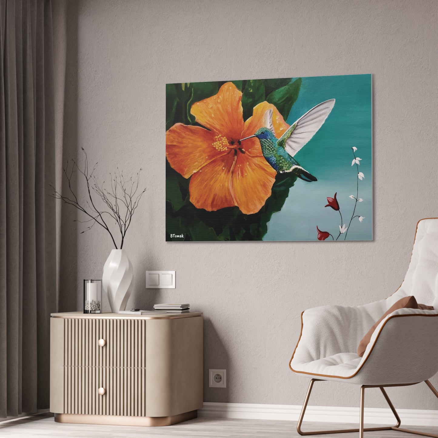 Humming Bird Canvas Stretched