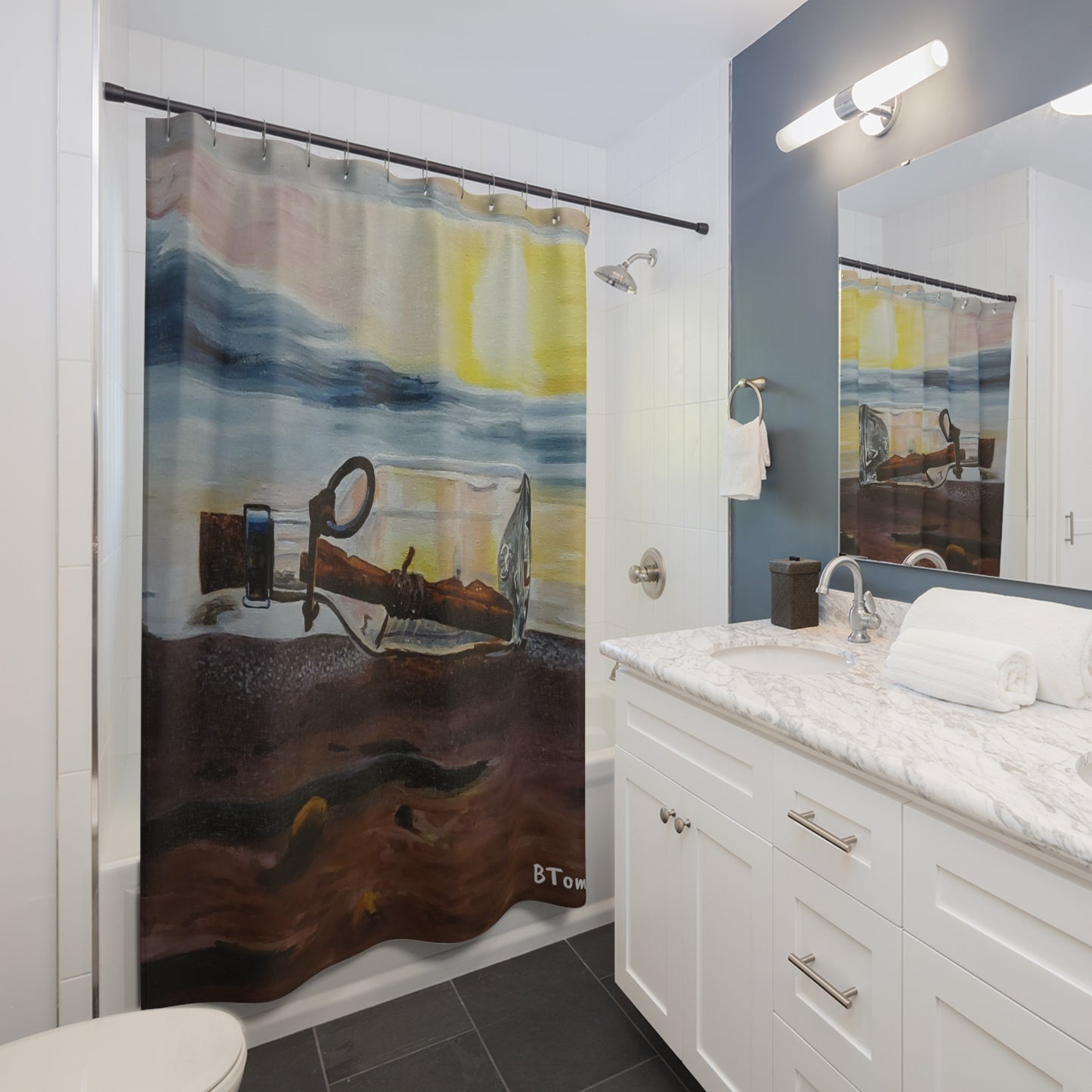 Message in a Bottle Shower Curtains