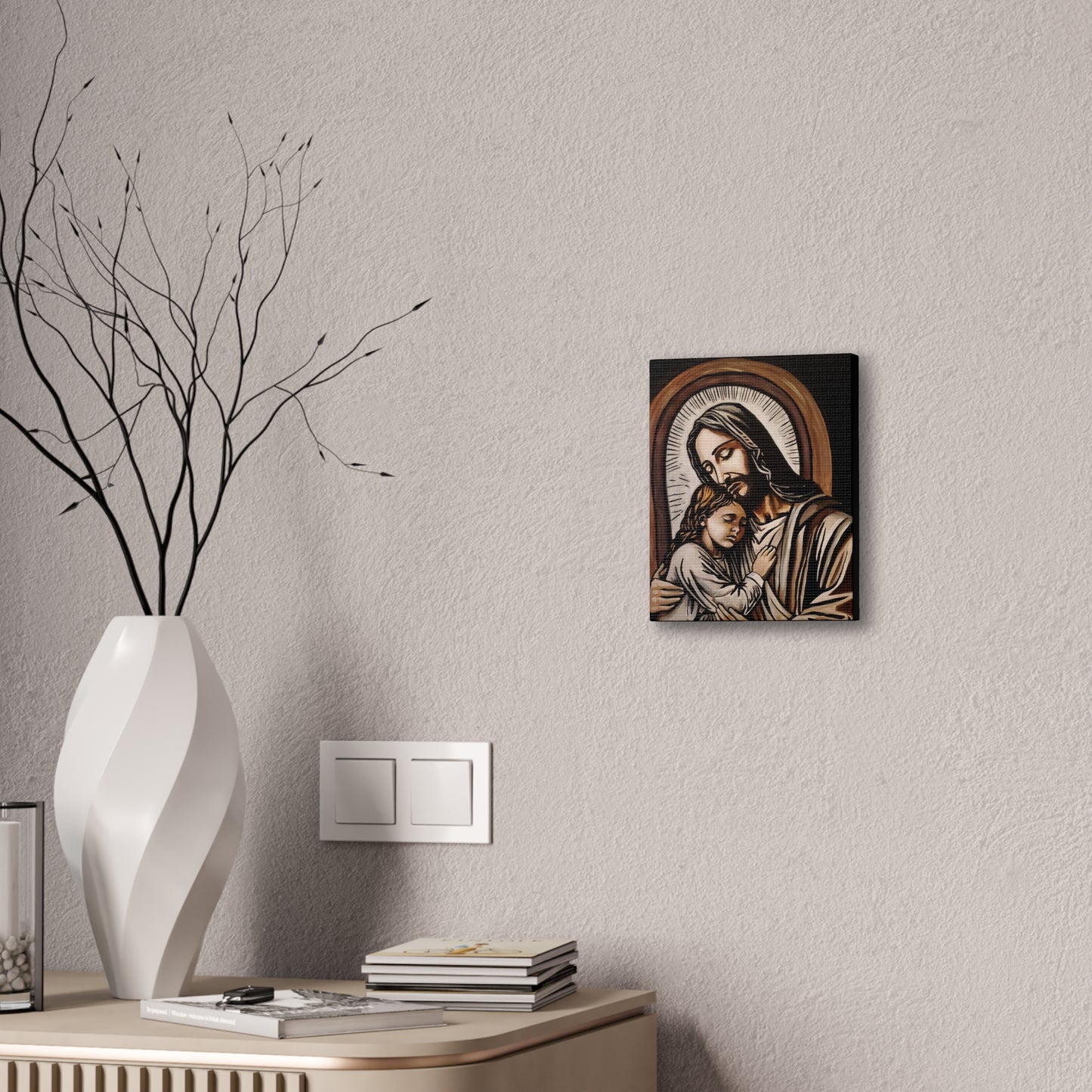 Hugs from Jesus Canvas Stretched, 0.75"