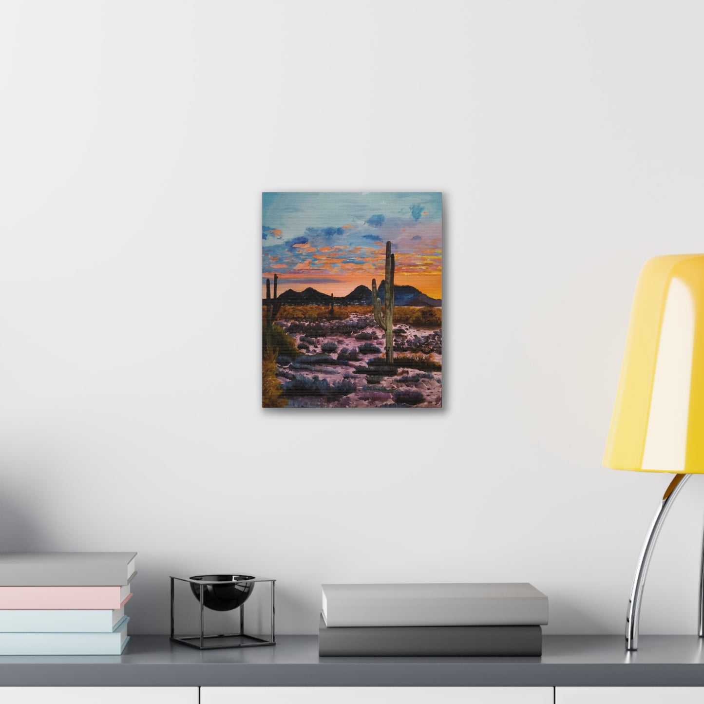 Desert Cactus at Sunset Canvas Stretched, 0.75"