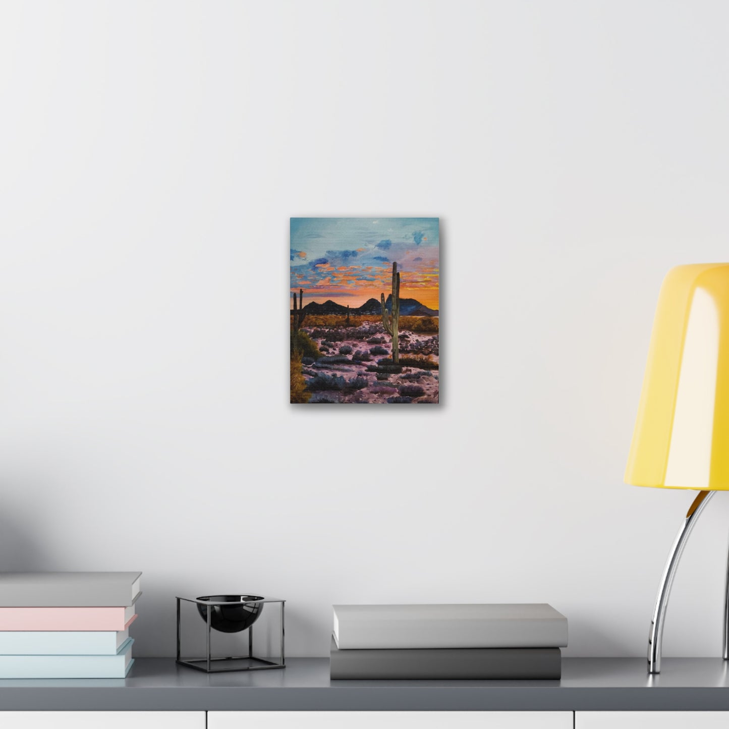 Desert Cactus at Sunset Canvas Stretched, 0.75"