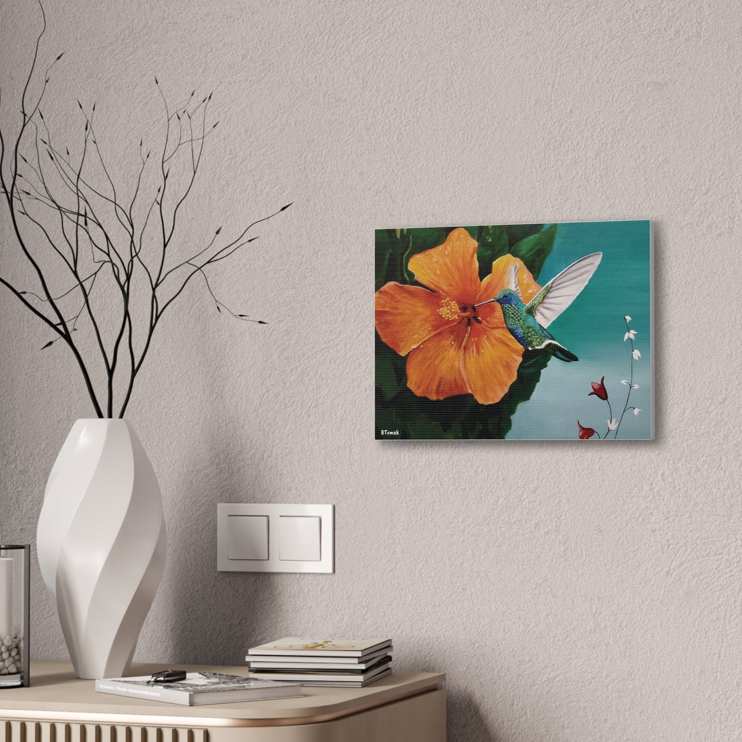 Humming Bird Canvas Stretched