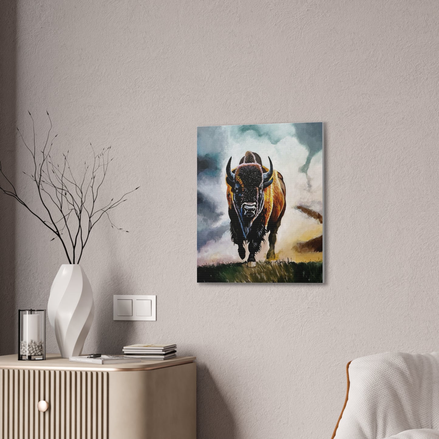 Buffalo stretched canvas, .75"