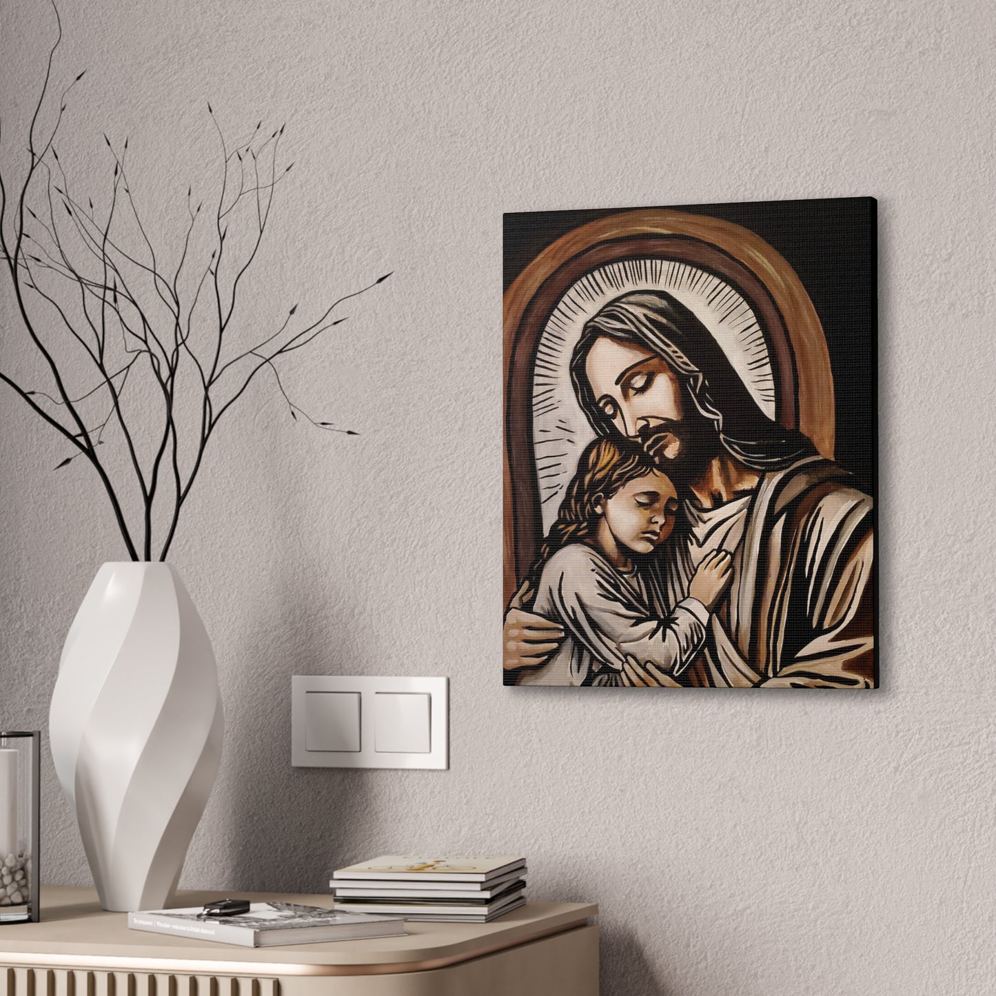 Hugs from Jesus Canvas Stretched, 0.75"
