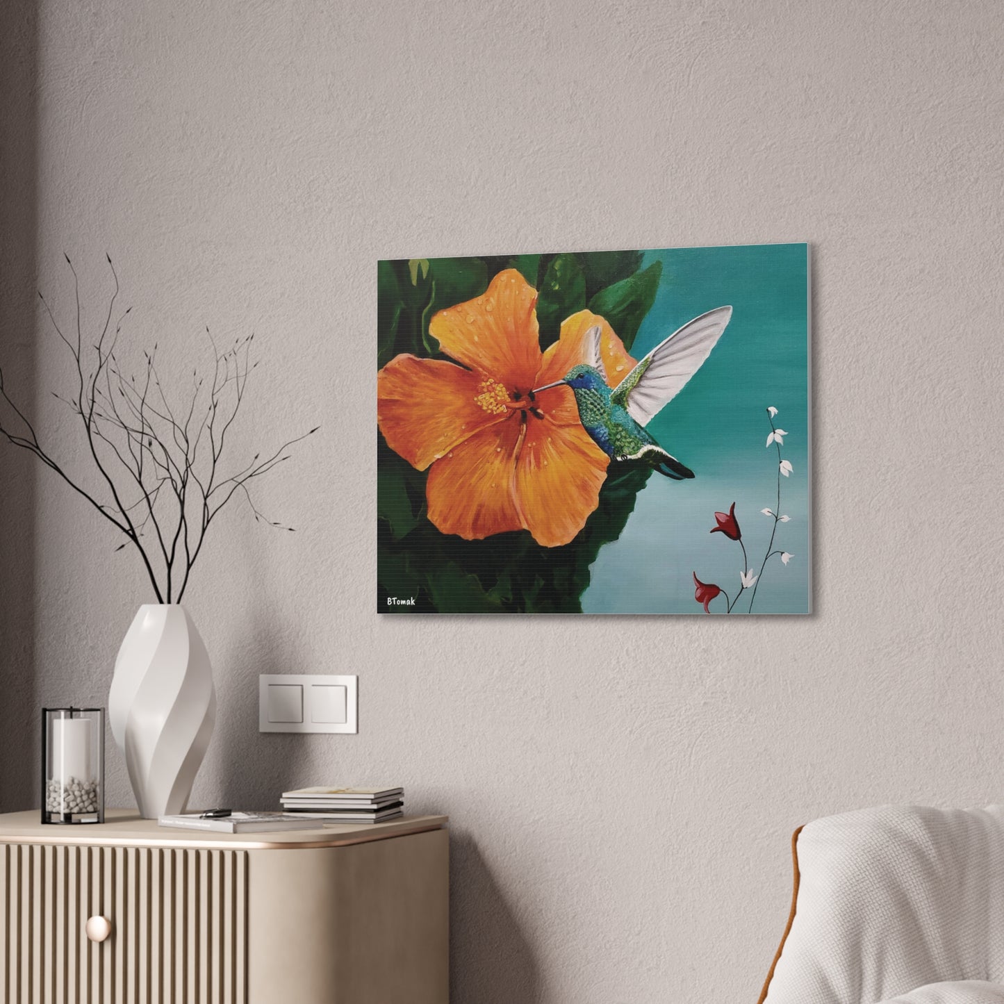 Humming Bird Canvas Stretched