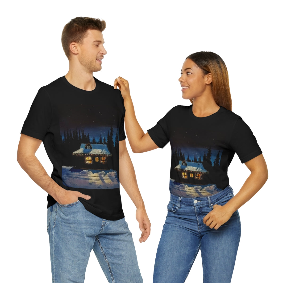 Christmas Cabin Unisex Jersey Short Sleeve Tee