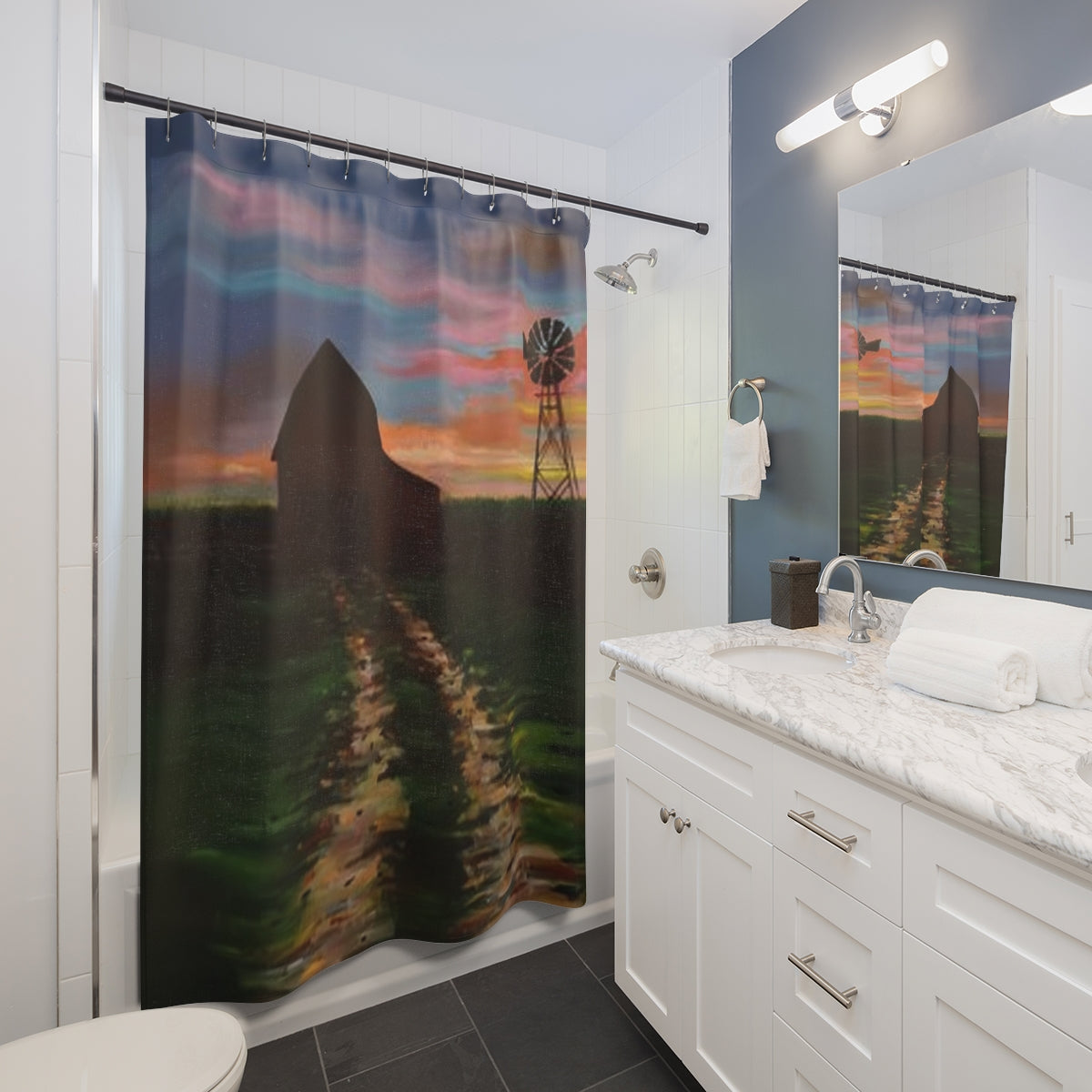 Early Morning in the Barn Shower Curtains