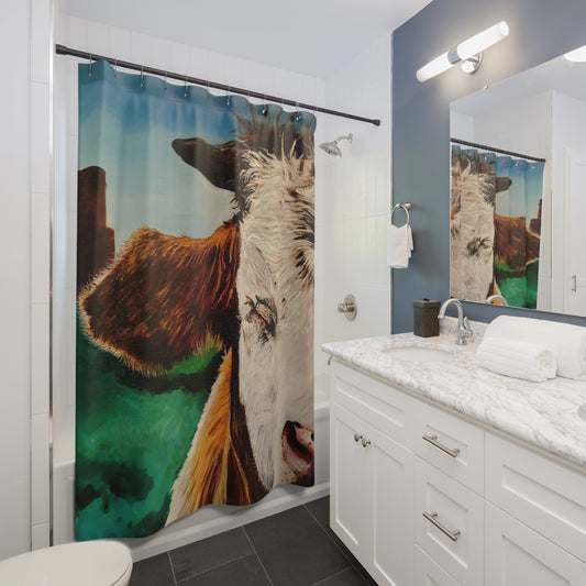 A Bunch of Bull (right side) Shower Curtain