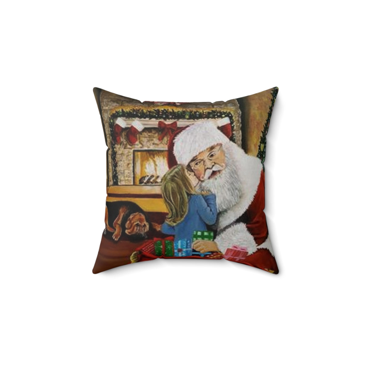 A Secret for Santa Faux Suede Square Pillow Case
