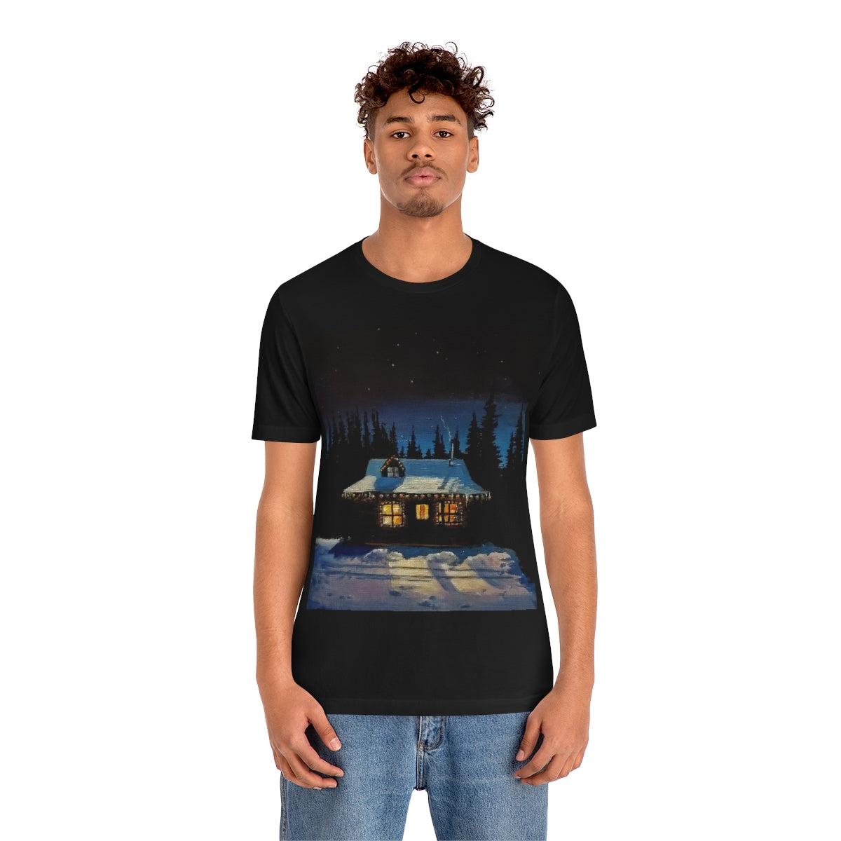 Christmas Cabin Unisex Jersey Short Sleeve Tee