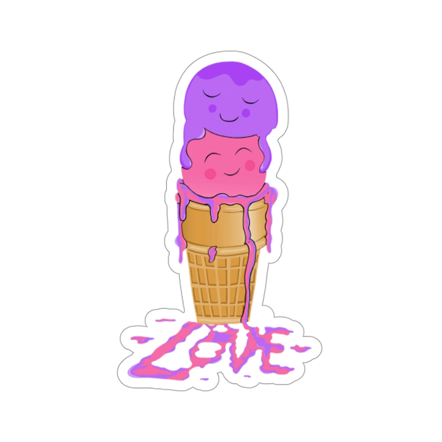 Scoops of Love Kiss-Cut Stickers