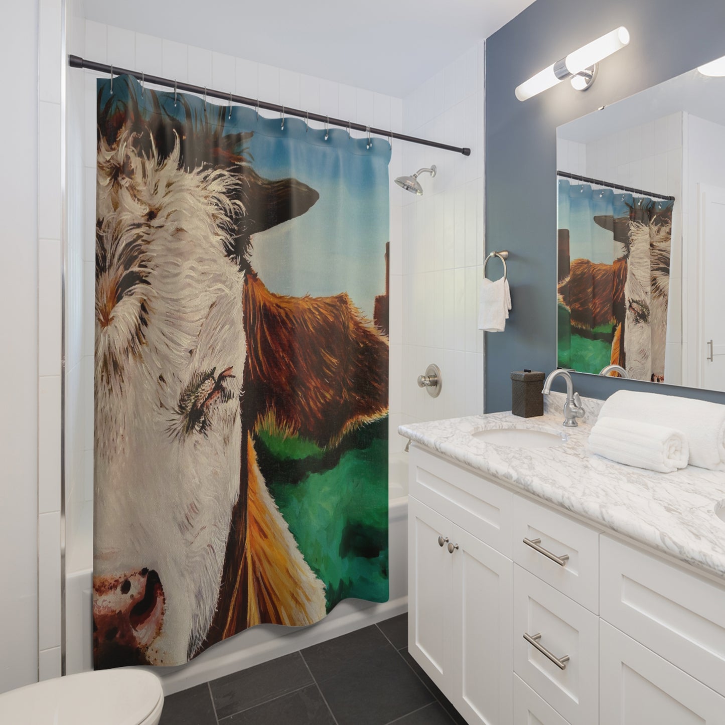 A Bunch of Bull (left side) Shower Curtain