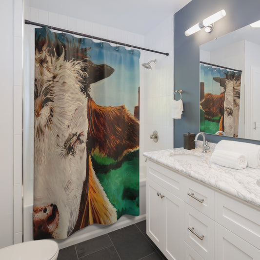 A Bunch of Bull (left side) Shower Curtain
