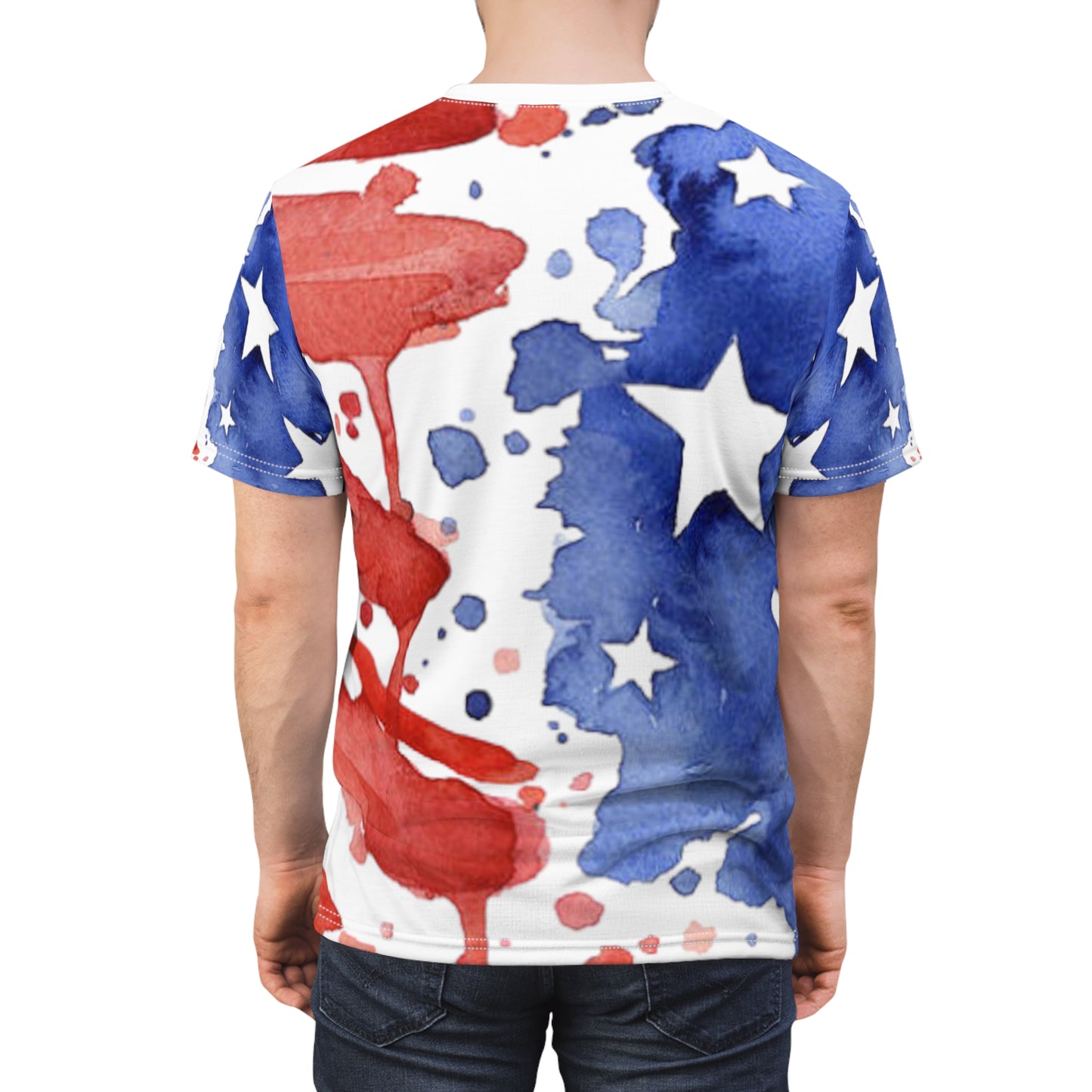 Water Color American Flag AOP Tshirt