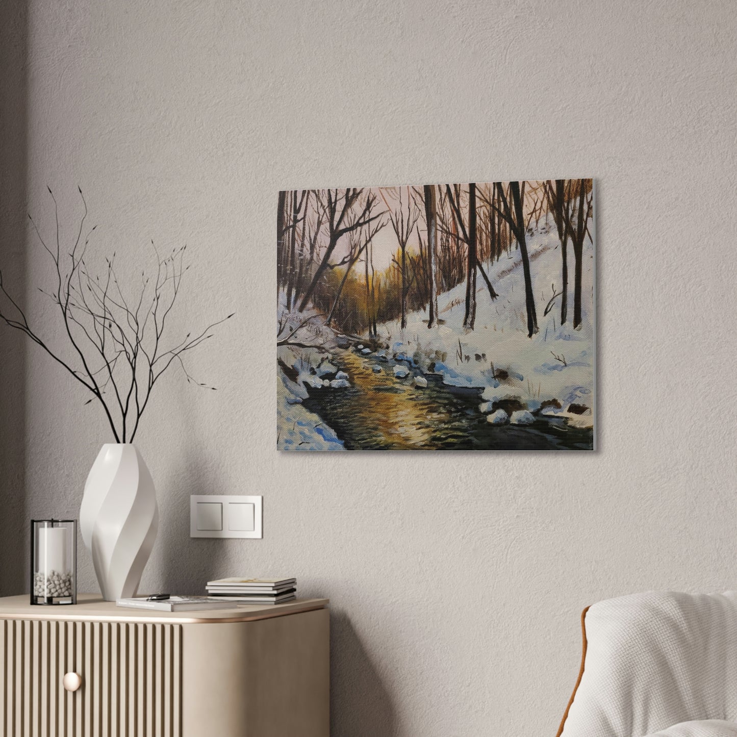 Winter Creek Canvas Stretched, 0.75"