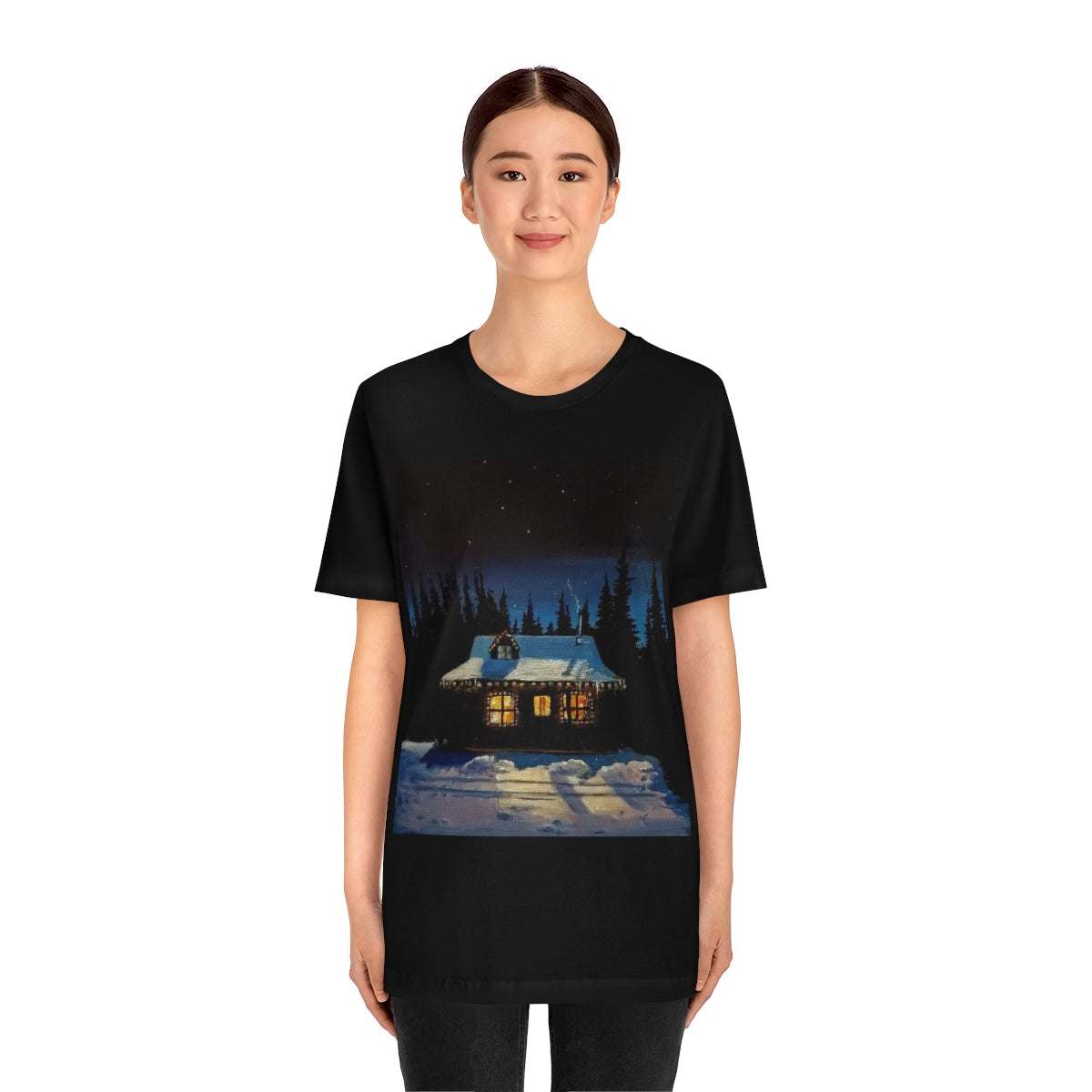 Christmas Cabin Unisex Jersey Short Sleeve Tee