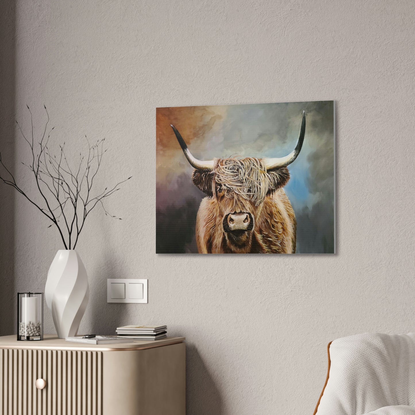 Highland Cow Canvas Stretched