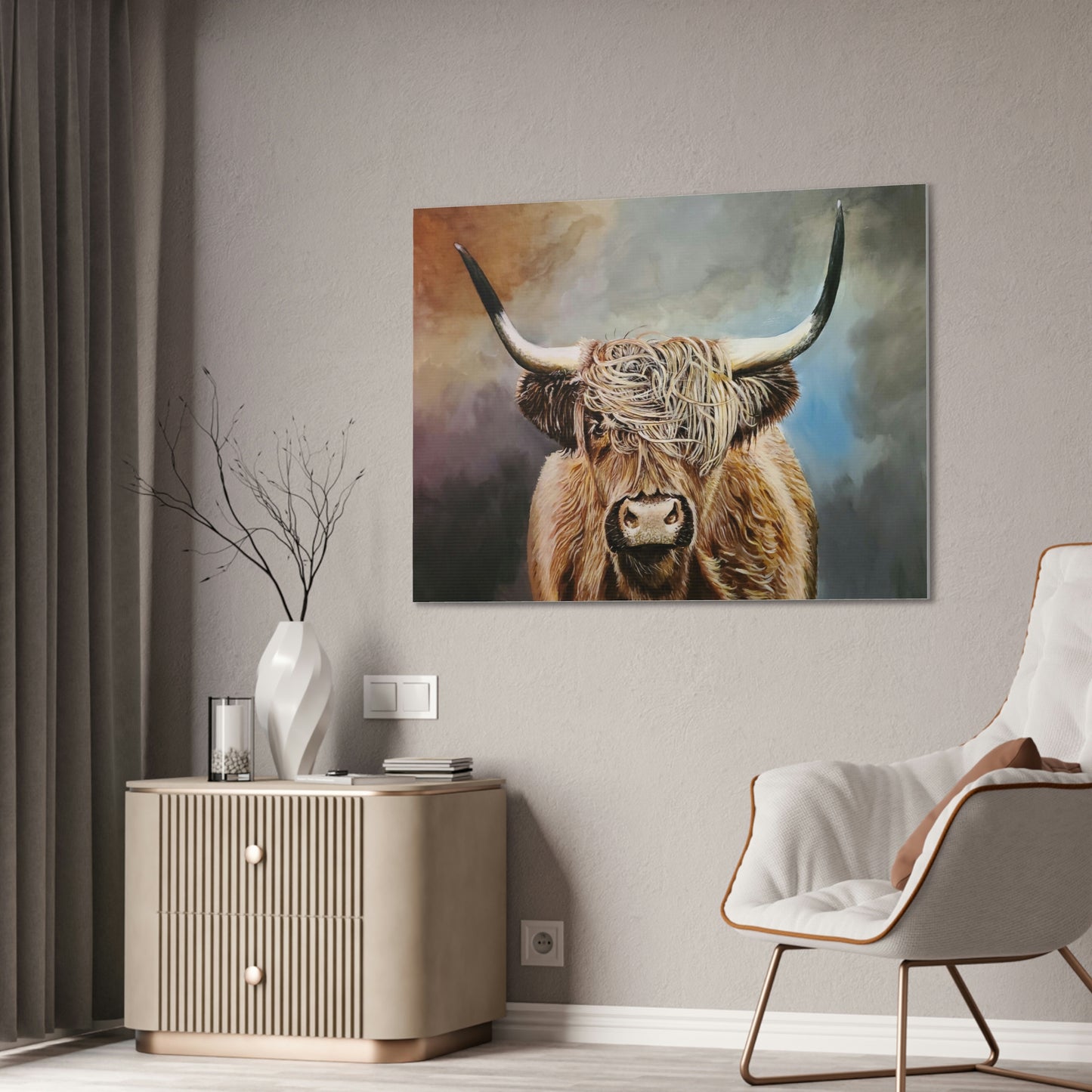 Highland Cow Canvas Stretched