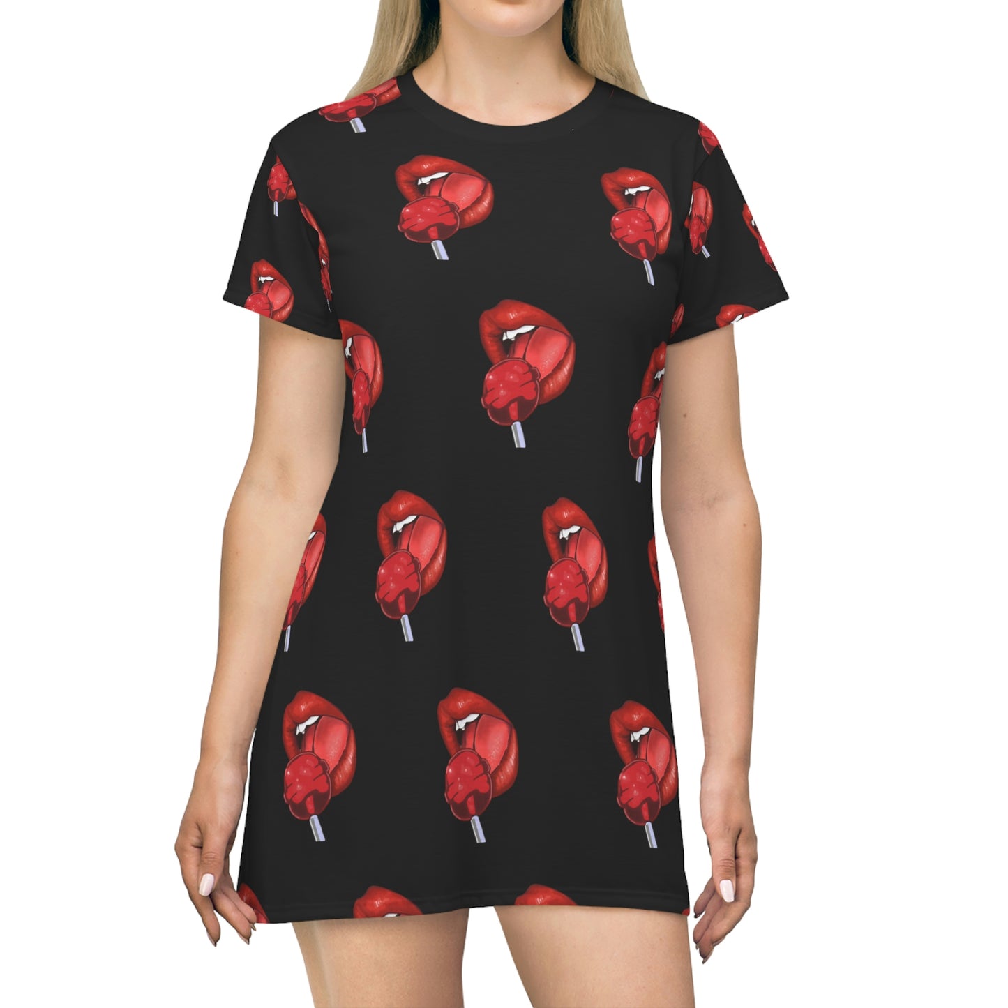 Lollipop All Over Print T-Shirt Dress