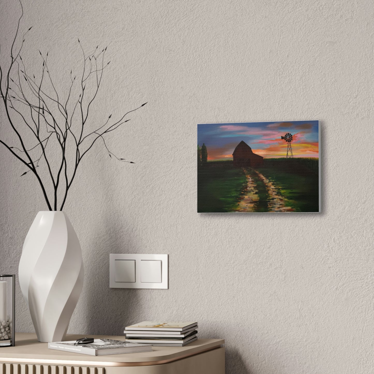 Early Sunrise on the Farm Canvas Stretched, 0.75"