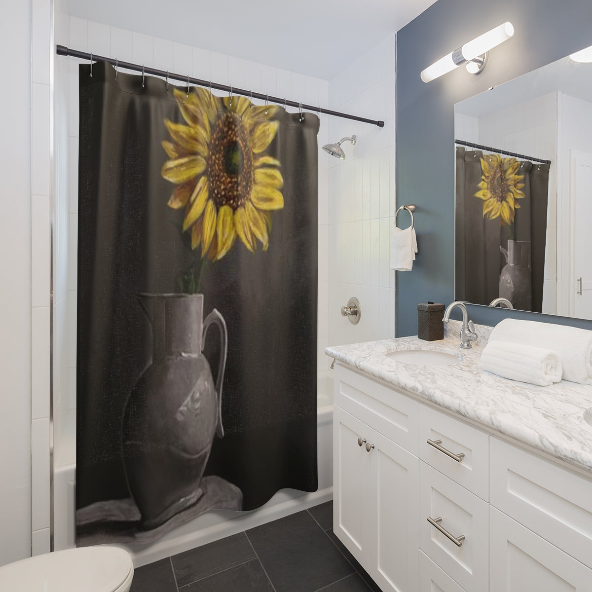 Lonely Sunflower Shower Curtains