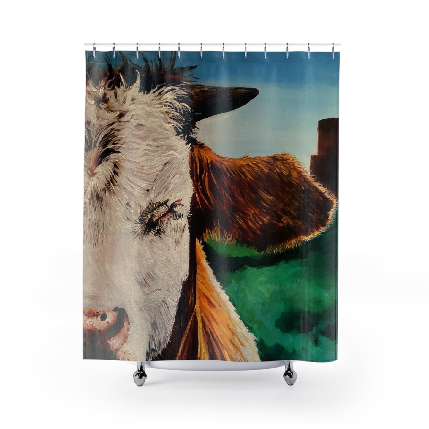 A Bunch of Bull (left side) Shower Curtain