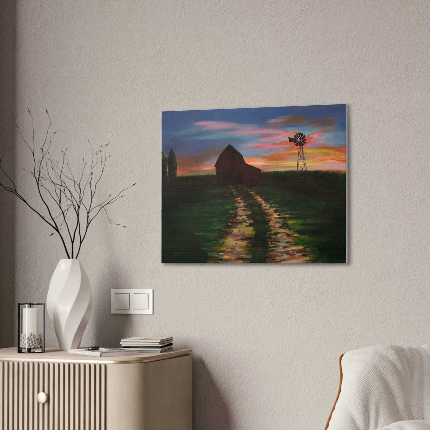 Early Sunrise on the Farm Canvas Stretched, 0.75"