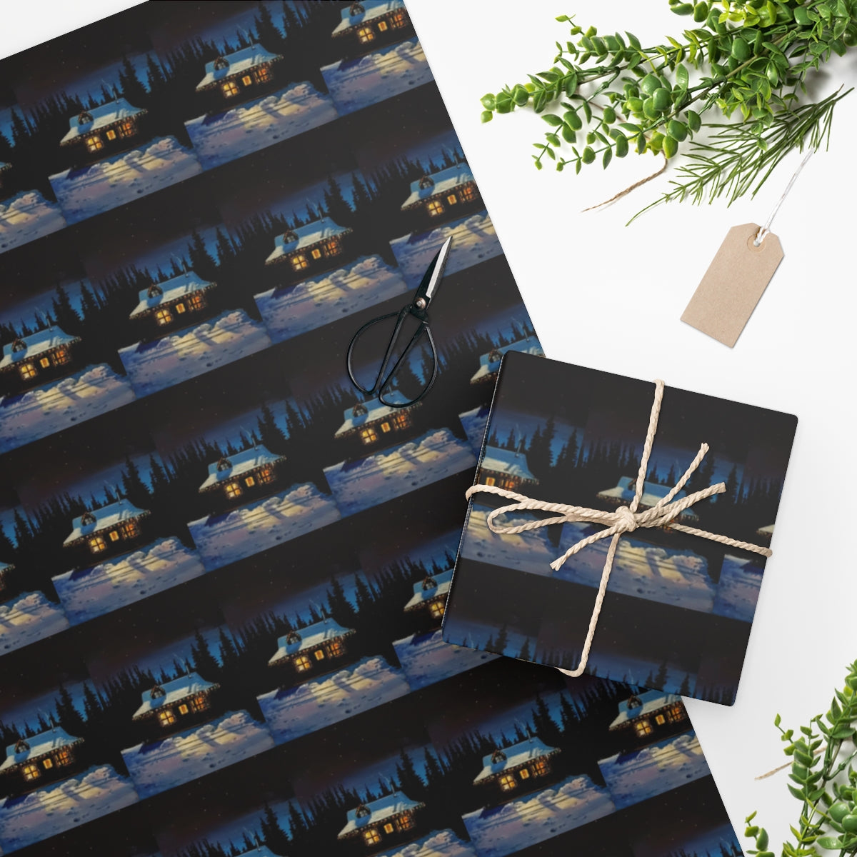 Christmas Cabin Wrapping Paper