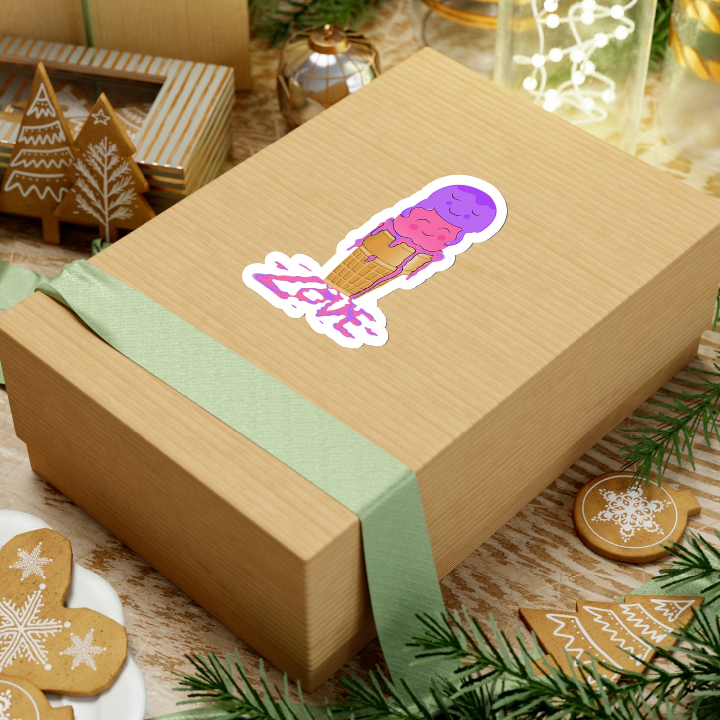 Scoops of Love Kiss-Cut Stickers