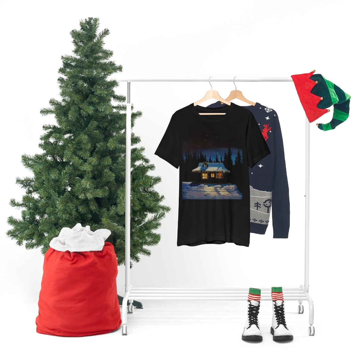 Christmas Cabin Unisex Jersey Short Sleeve Tee