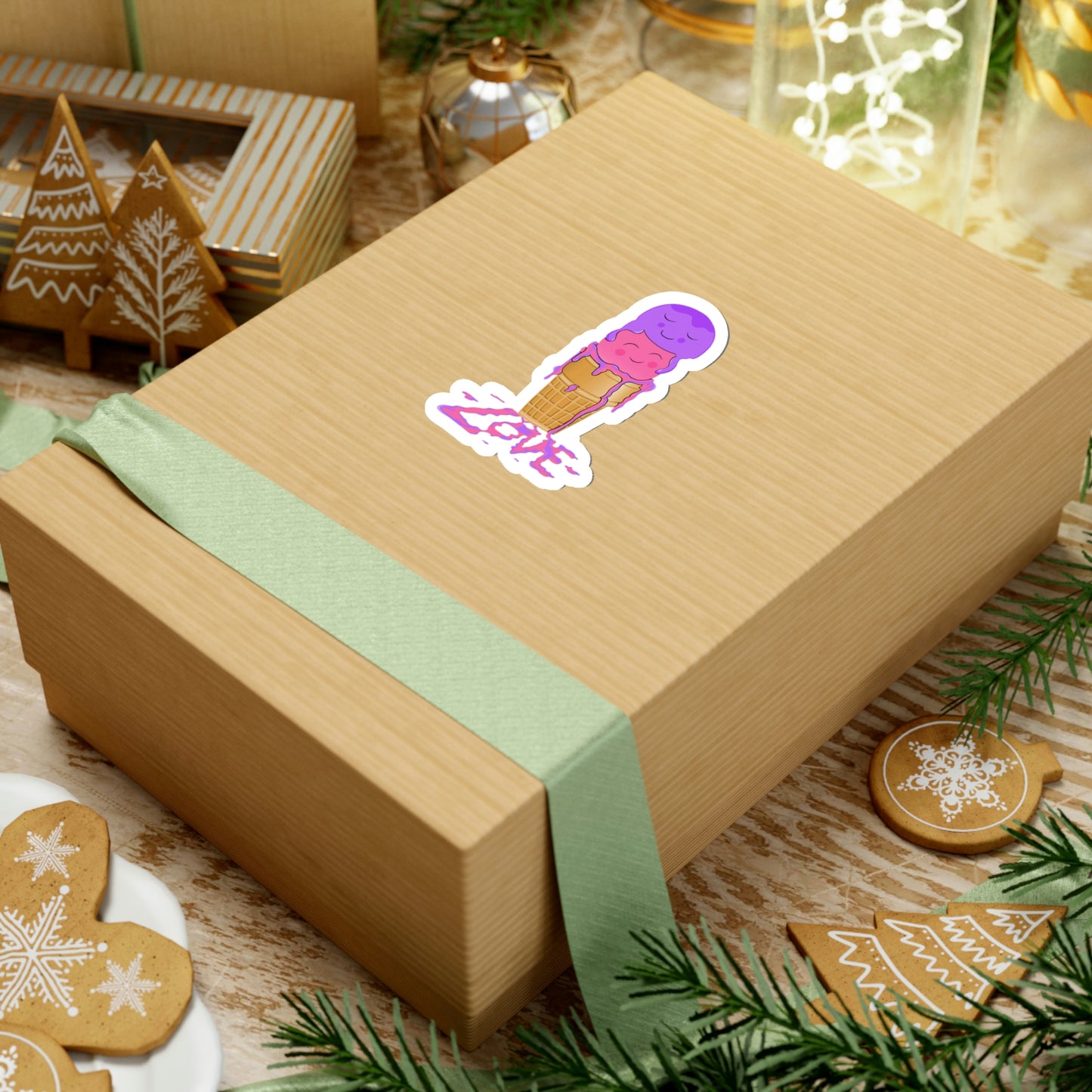 Scoops of Love Kiss-Cut Stickers