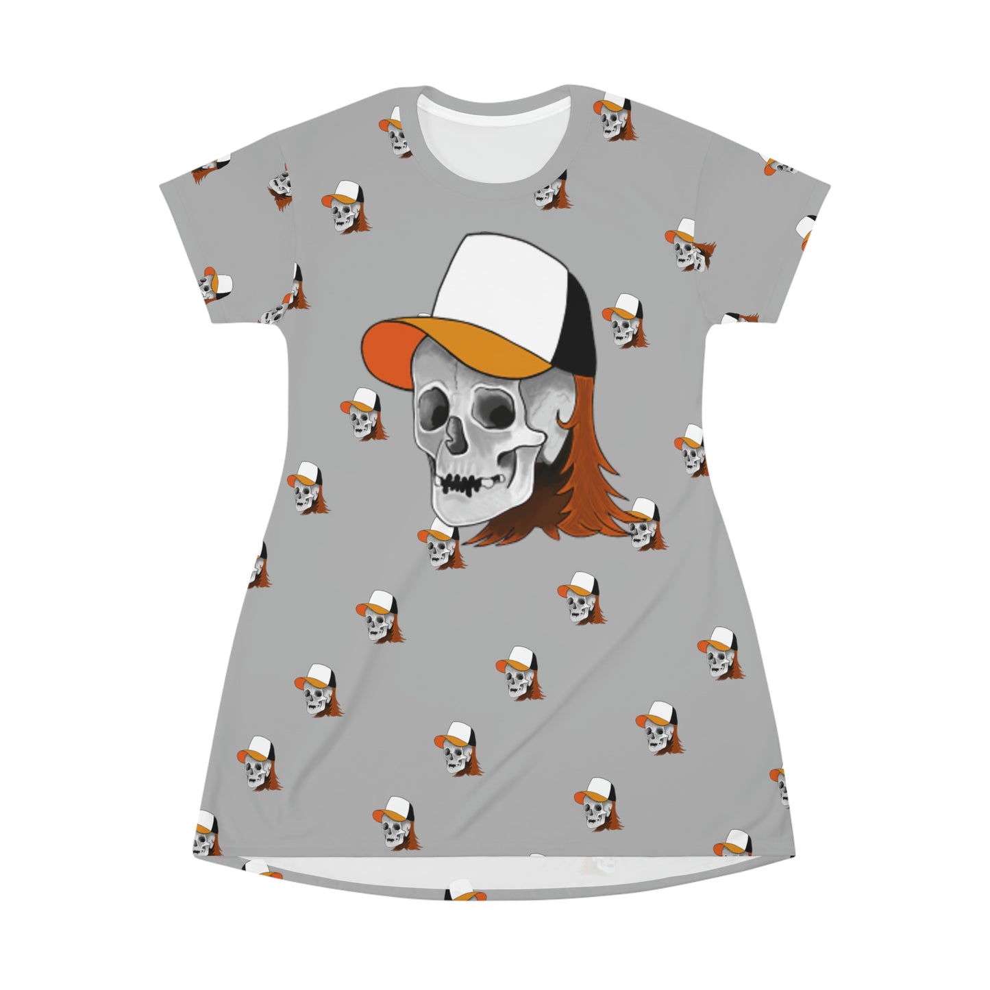 Skullet All Over Print T-Shirt Dress