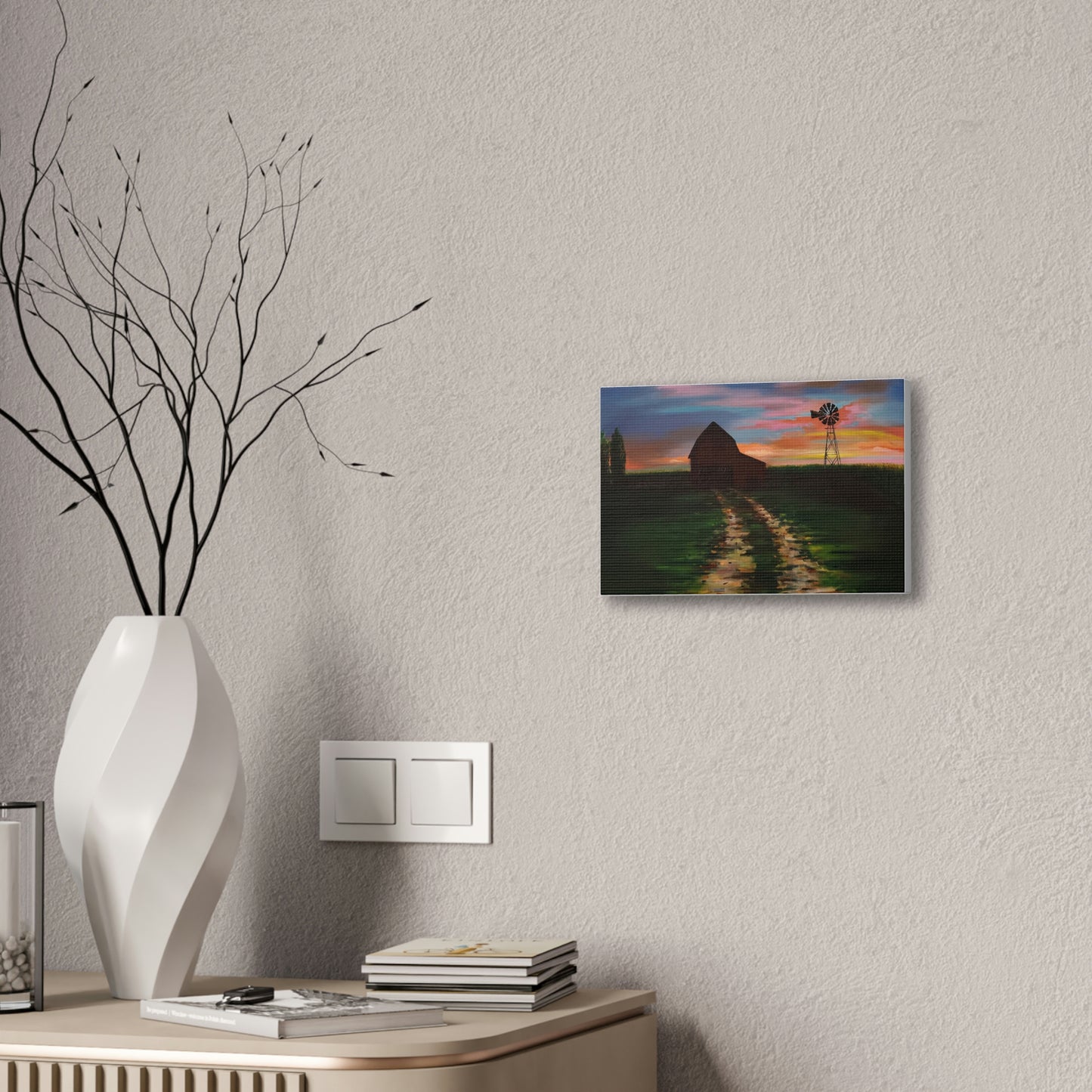 Early Sunrise on the Farm Canvas Stretched, 0.75"