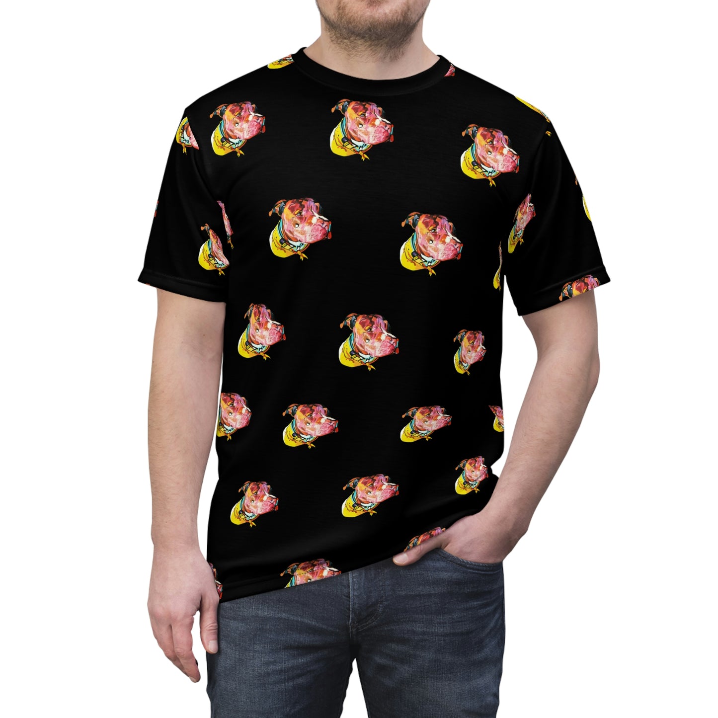 PopArt Pittie Unisex All Over Print Cut & Sew Tee