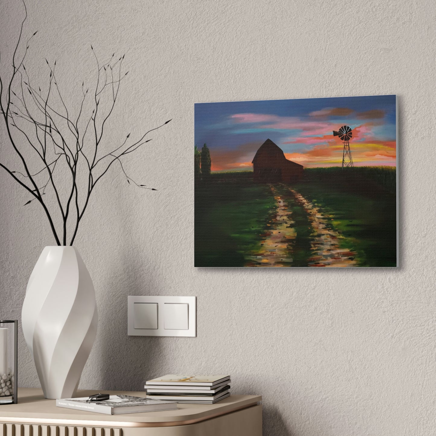 Early Sunrise on the Farm Canvas Stretched, 0.75"