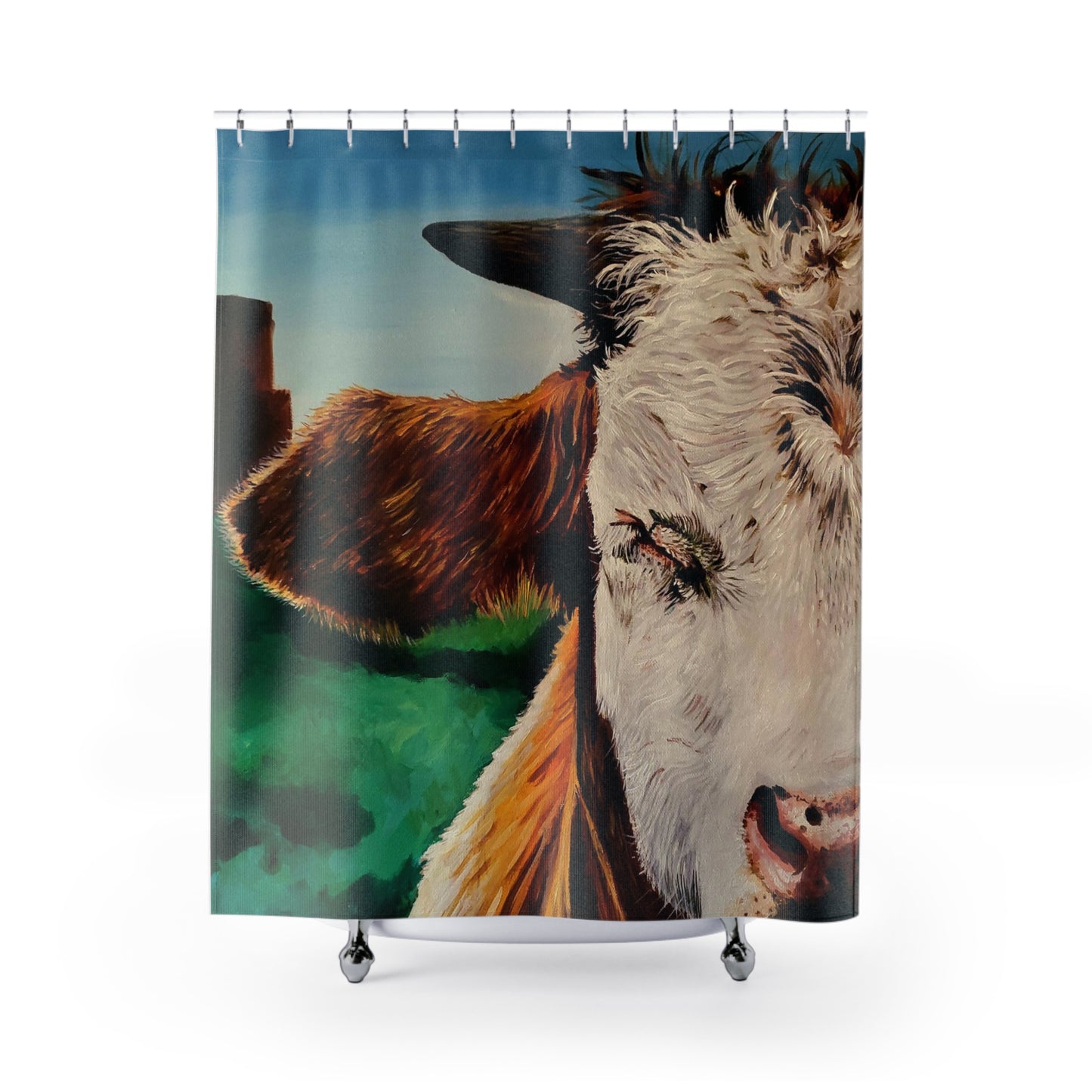 A Bunch of Bull (right side) Shower Curtain