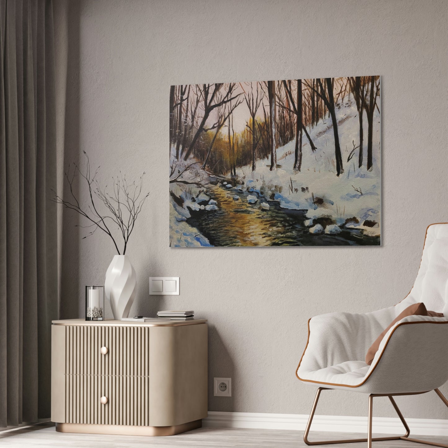 Winter Creek Canvas Stretched, 0.75"