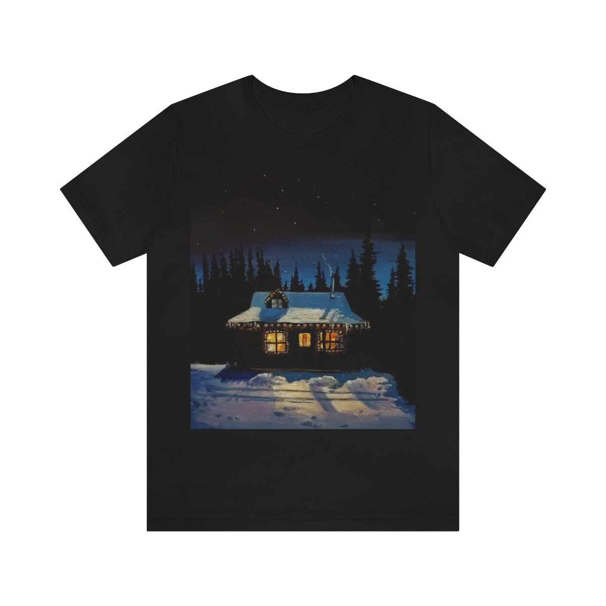 Christmas Cabin Unisex Jersey Short Sleeve Tee