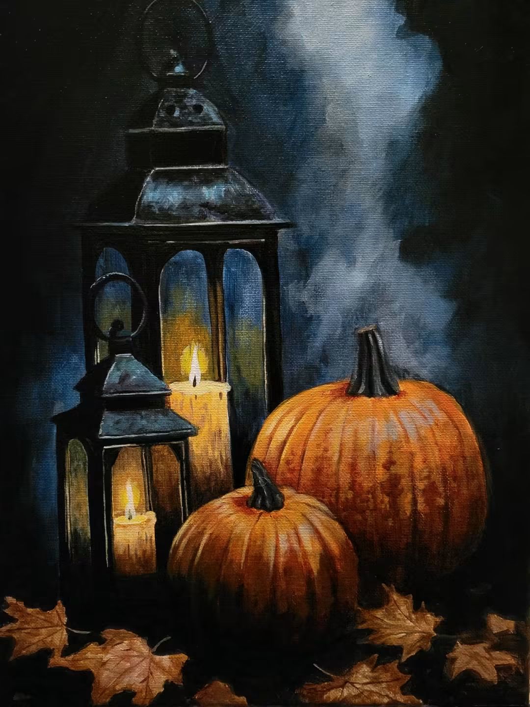 Pumpkins and Lanterns Print