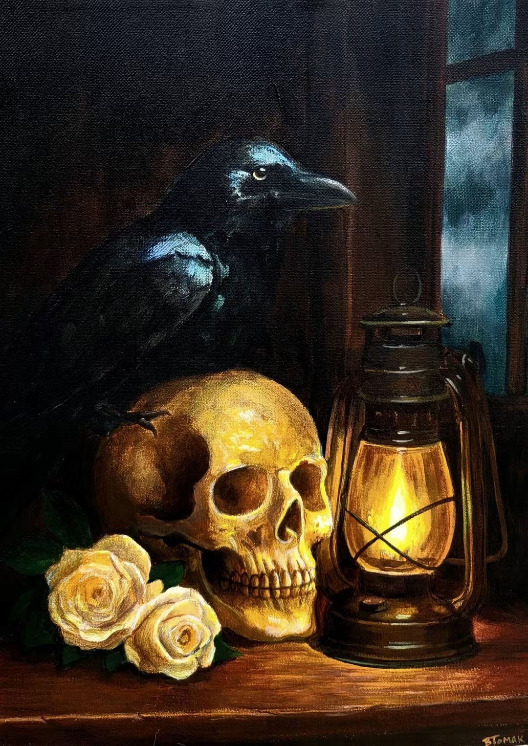 Skull and Raven Print