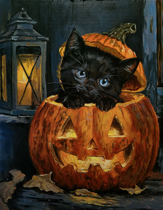 Cat-O-Lantern Print